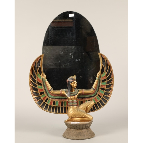 536 - Dressing mirror in form of Egyptian goddess 