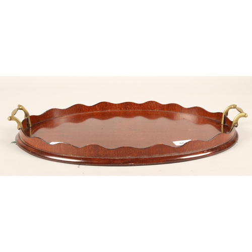 554 - Inlaid twin-handled serving tray 