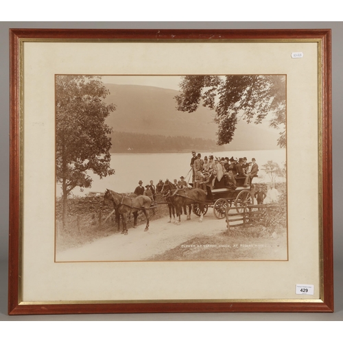 429 - Framed vintage photograph depicting 'Flower of Yarrow Coach at Rodono Hotel'