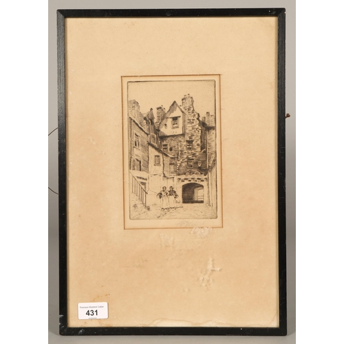 431 - H.J. WillisPossibly EdinburghSigned etching18cm x 11cm