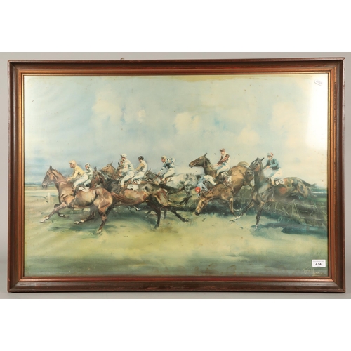 434 - Michael Lyne (1912 - 1989)'Hurdle Race'Framed print59.5cm x 89.5cm