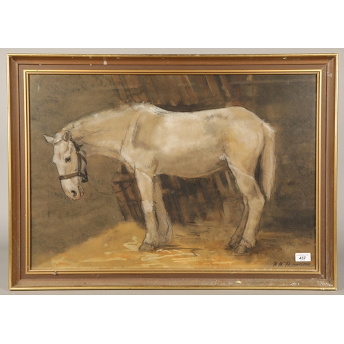 437 - ThomsonHorse in stableFramed mixed media49.5cm x 72cm