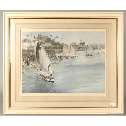 441 - William Russell Flint RA ROI (1880 - 1969)'Holiday After Ramadan, Cairo 1961'Framed print,Pencil sig... 