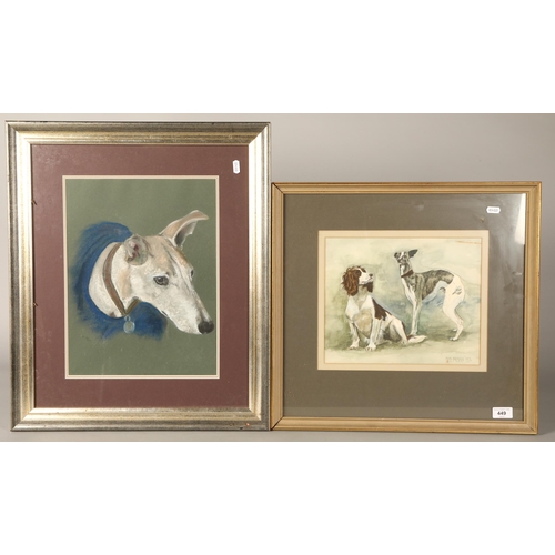 449 - Two framed dog pictures