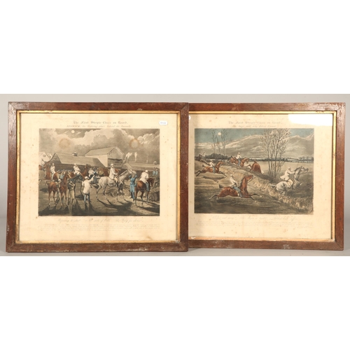 458 - After Henry Thomas Alken (1785 - 1851), engraved by J. Harris and hand finished,Pair framed horse ra... 