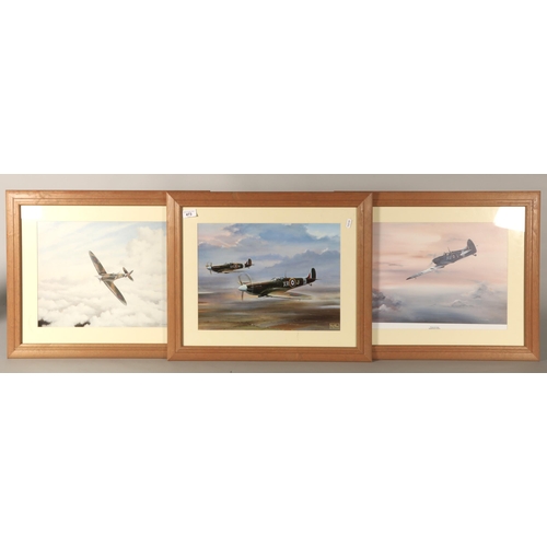 473 - Pair of new photo frames white frame A4 size & three RAF-related prints