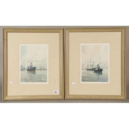 664 - John J. Holmes (1937 - 2015), four signed limited edition shipping scene prints