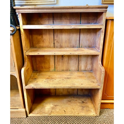 482 - Pine wall mounted book shelf.