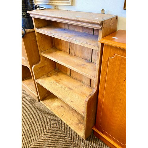 482 - Pine wall mounted book shelf.