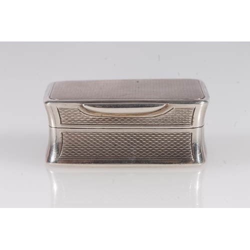 85 - George V silver snuff or pill box of rectangular form with concave sides, decorated all over with en... 