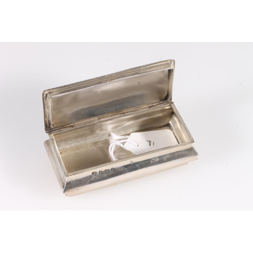 87 - Antique silver table snuff box of sarcophagus shape with gadrooned border edge, by John William Cald... 