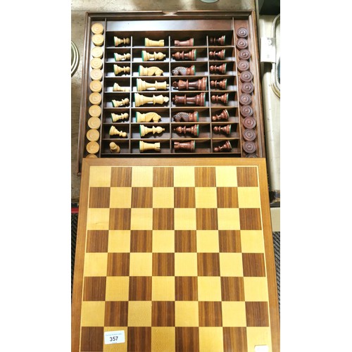 357 - Wooden chess set