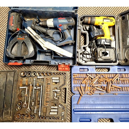 371 - Collection of power tools to include, Bosch, Sealy socket set etc.