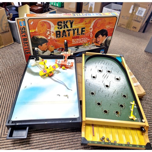 378 - A Sky battle game and a Bagatelle board.