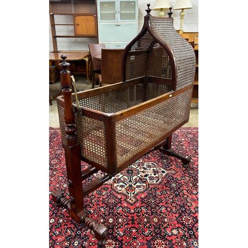 621 - Victorian mahogany bergere cradle