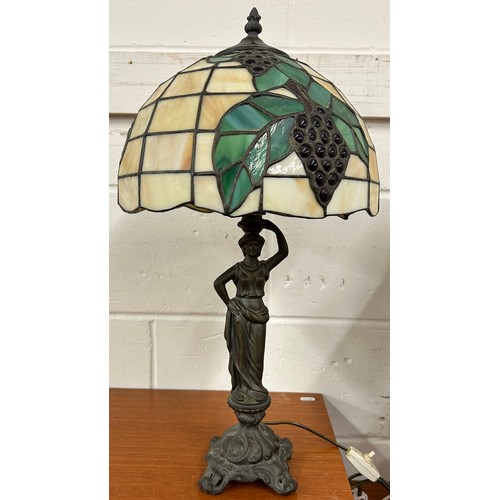 651 - Tiffany-style table lamp in form of classical lady 