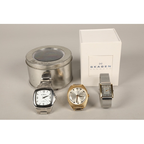 134 - Three wristwatches to include an automatic Sekonda, Skagen, and Ben Sherman (3)