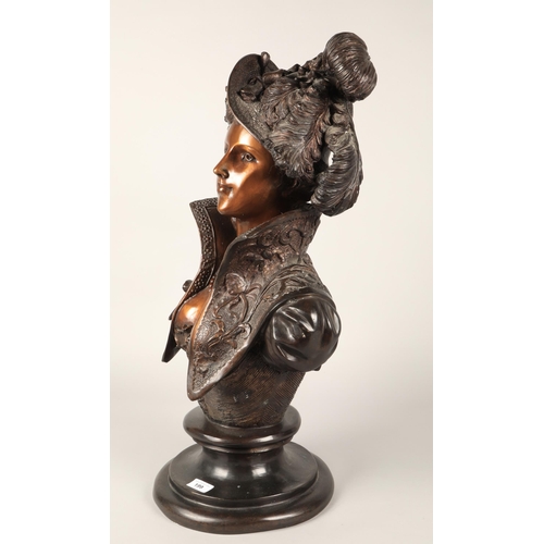 199 - Bronzed bust of a woman