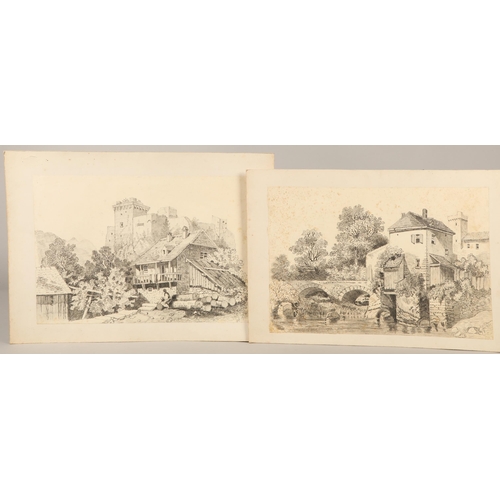 629 - E. L. Bowman, Large quantity of pencil sketches, some dated 19th Century