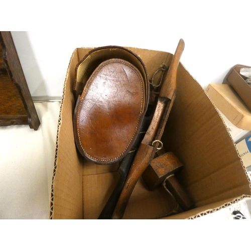 351 - Collection of various treen to include Solitaire board. spoon rack, candlestick etc.