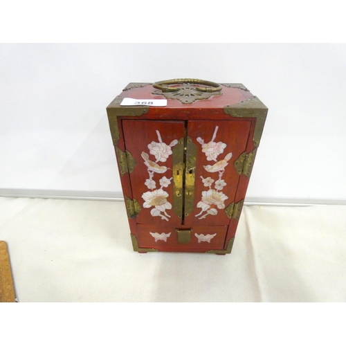 368 - Small oriental inlaid jewellery box.