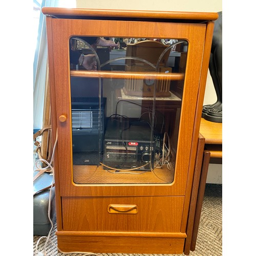 498 - Reproduction music cabinet containing JVC DAB radio CD player and speakers