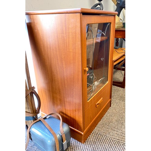 498 - Reproduction music cabinet containing JVC DAB radio CD player and speakers