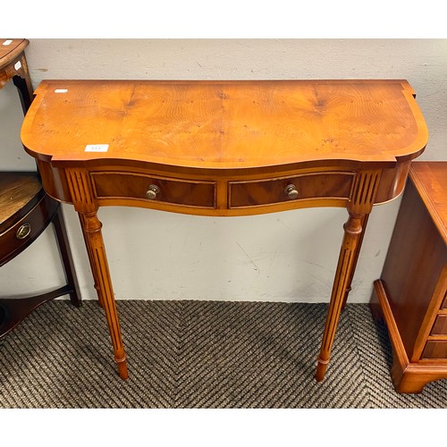 513 - Yew hall table with fitted frieze drawer.