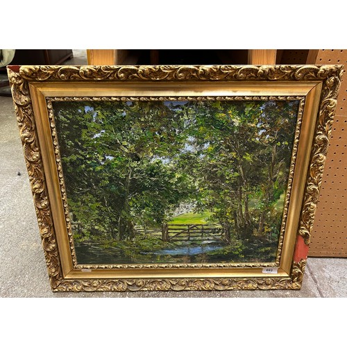 693 - F.M. DougallWoodland sceneGilt framed oil on board40cm x 50cm