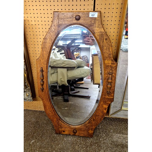 697 - Oak framed mirror