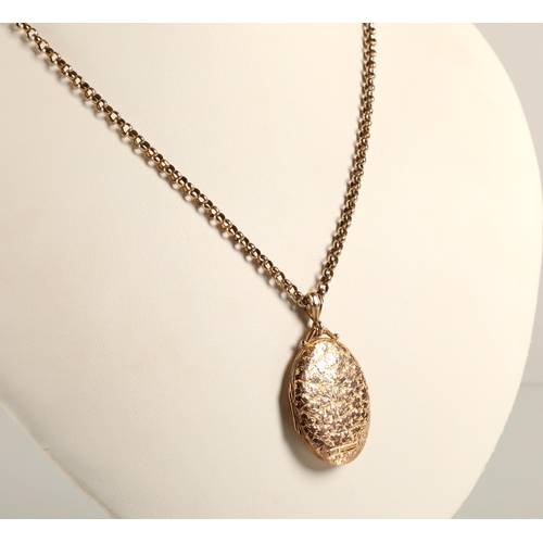 69 - 9ct gold locket on 9ct gold chain, gross weight 11.4g