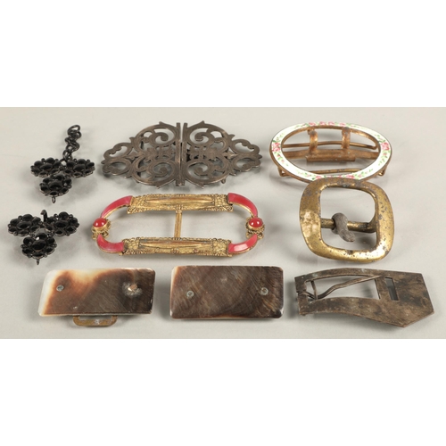 70 - Collection of antique buckles to include silver, gem set, etc