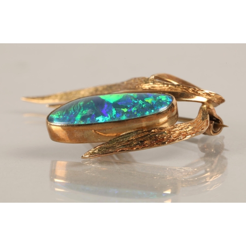 74 - 9ct gold opal set brooch, gross weight 6.3g