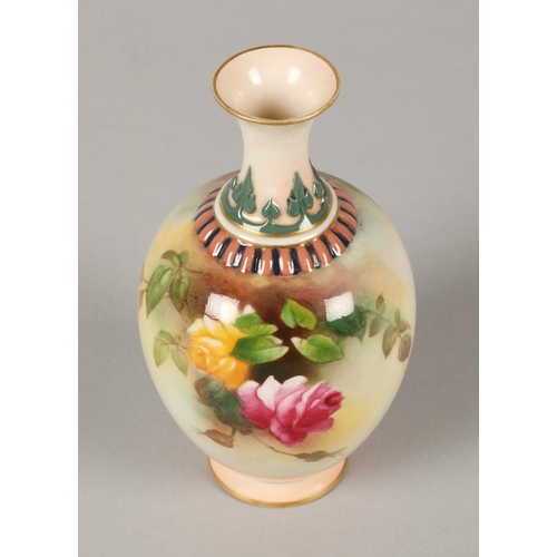 19 - Royal Worcester hand painted bud vase 11cm h