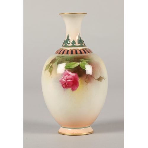 19 - Royal Worcester hand painted bud vase 11cm h