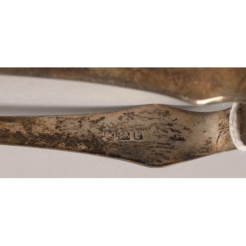 209 - Silver spoon and sugar tongs hallmarked illegibly, 39g