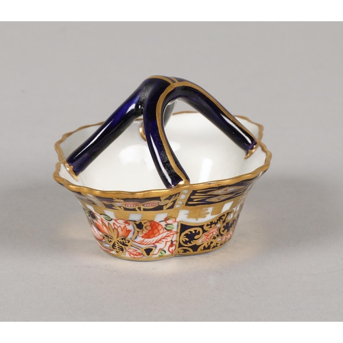 214 - Royal Crown Derby miniature basket in imari pattern