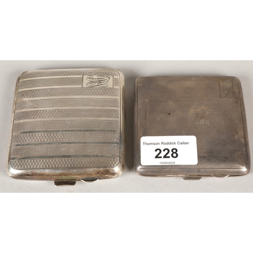 228 - Two silver cigarette cases, 183g