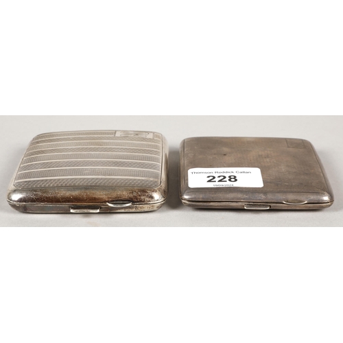 228 - Two silver cigarette cases, 183g