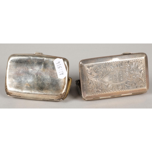 229 - Two silver cigarette cases, 100g