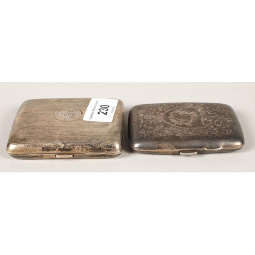 230 - Two silver cigarette cases, 136g