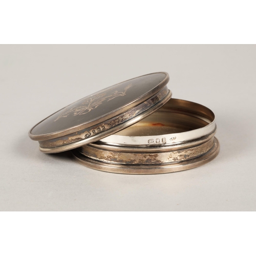 235 - Silver and tortoiseshell lidded dressing table jar, London 1901