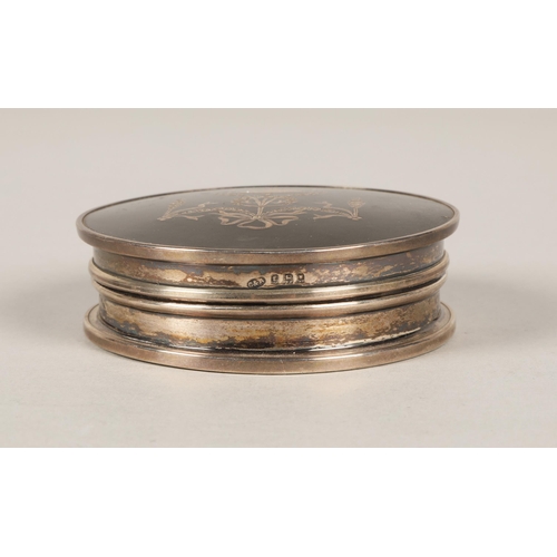 235 - Silver and tortoiseshell lidded dressing table jar, London 1901