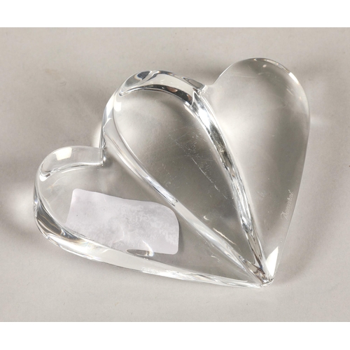 240 - Baccarat crystal, four leaf clover paperweight and heart paperweight