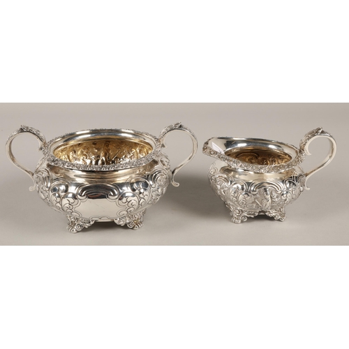 241 - TR & Co. silver plated sugar and matching cream