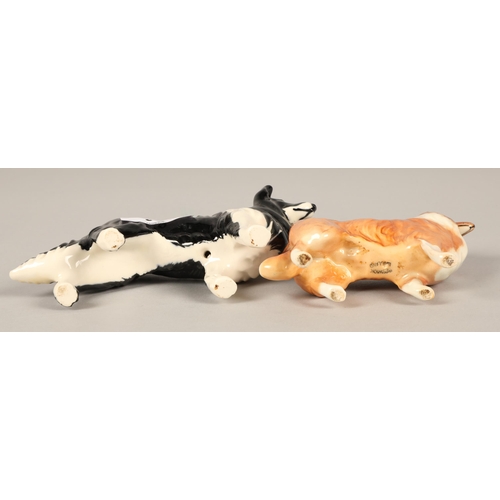 36 - Beswick Collie 'Lochinvar of Ladypark' and a black and white collie (2)