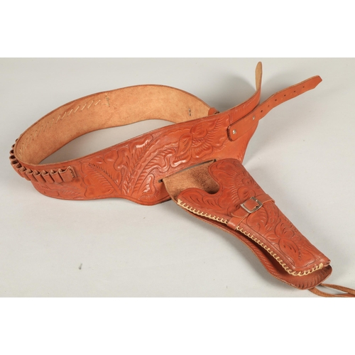 683 - Bailey Dura-Felt cowboy hat & leather gun belt 