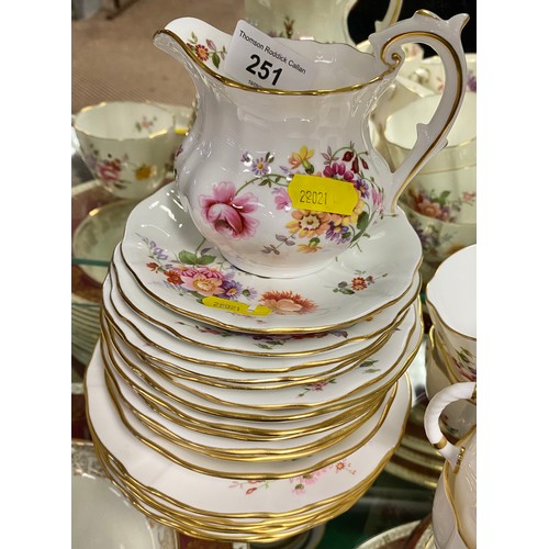 251 - Royal Crown Derby floral decorated composite tea / coffee service.