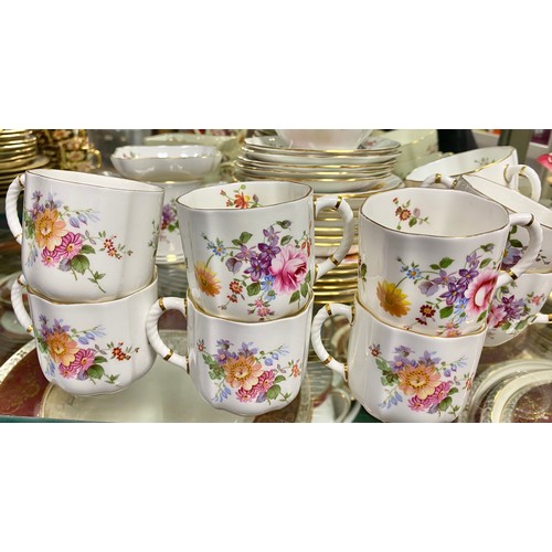 251 - Royal Crown Derby floral decorated composite tea / coffee service.