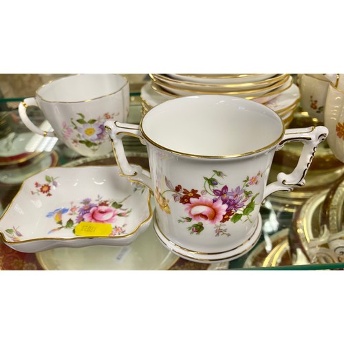 251 - Royal Crown Derby floral decorated composite tea / coffee service.